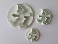 Вирубка кондитерська для тіста мастики та торта пластикова Каттер для кондитера 3 штуки Клоун 6,5/8/13 см