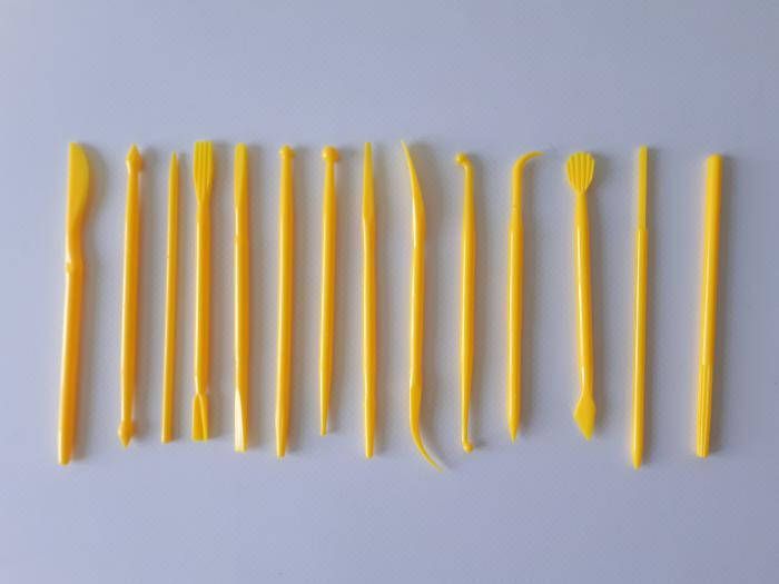 Набір пластикових кондитерських інструментів для роботи з мастикою кремом і моделювання 15 штук L 12 cm