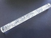 Скалка кондитерська текстурная прозора з візерунком акрилова для мастики L 30 cm D 3 см