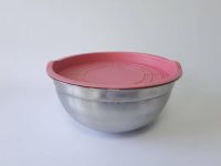 Миска кухонна з нержавіючої сталі глибока з кришкою D 26 cm H 12,5 cm 4 літри для їдальні Нержавіюча сталь