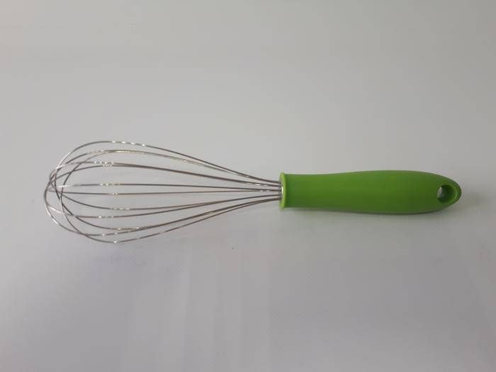 Вінчик кулінарний кондитерський з нержавійки ручний для збивання яєць і крему з пластиковою ручкою L 29 cm