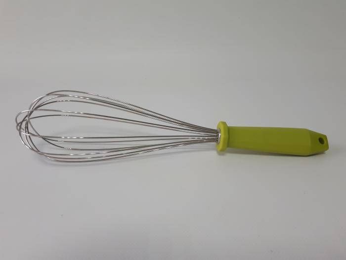 Вінчик кулінарний кондитерський з нержавійки ручний для збивання яєць і крему з пластиковою ручкою L 35 cm