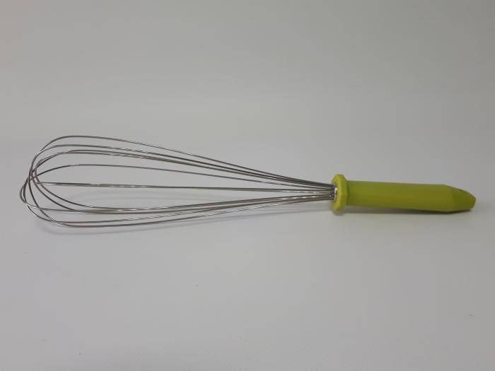 Вінчик кулінарний кондитерський з нержавійки ручний для збивання яєць і крему з пластиковою ручкою L 40 cm