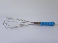 Вінчик кулінарний кондитерський з нержавійки ручний для збивання яєць і крему з пластиковою ручкою L 36 cm