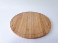 Дошка для піци бамбук кругла Дошка обробна з бамбука Підставка для піци D 28 cm T=1 cm