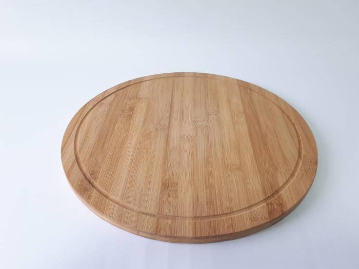Дошка для піци бамбук кругла Дошка обробна з бамбука Підставка для піци D 28 cm T=1 cm