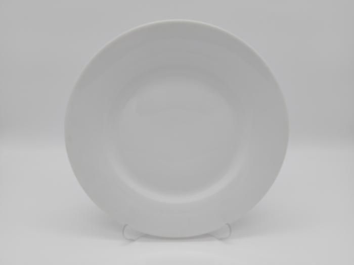 Блюдо керамічне біле кругле велике Тарілка столова дрібна для других страв Біла гладь D 27 cm