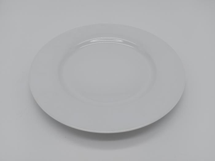 Блюдо керамічне біле кругле велике Тарілка столова дрібна для других страв Біла гладь D 27 cm
