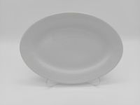 Блюдо кругле керамічне біле велике сервірувальне D 41,5 cm H 4,5 