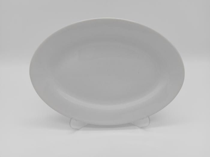 Блюдо кругле керамічне біле велике сервірувальне D 41,5 cm H 4,5 