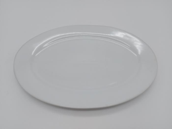 Блюдо овальне велике керамічне біле сервірувальне Тарілка для риби Біла гладь 30*21 cm