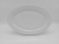 Блюдо овальне велике керамічне біле сервірувальне Тарілка для риби Біла гладь 35*24 cm