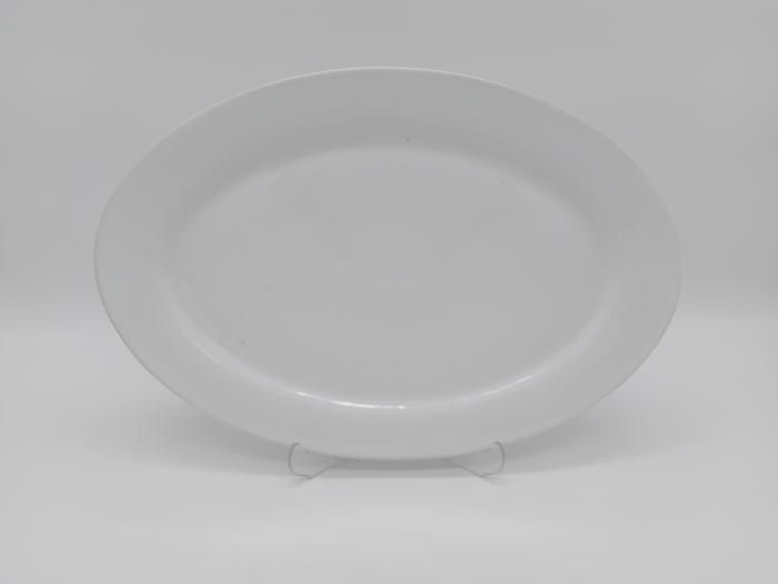 Блюдо овальне велике керамічне біле сервірувальне Тарілка для риби Біла гладь 35*24 cm