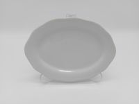 Блюдо овальне керамічне велике біле Тарілка для риби з хвилястим краєм Біла гладь 20 *14,5 cm