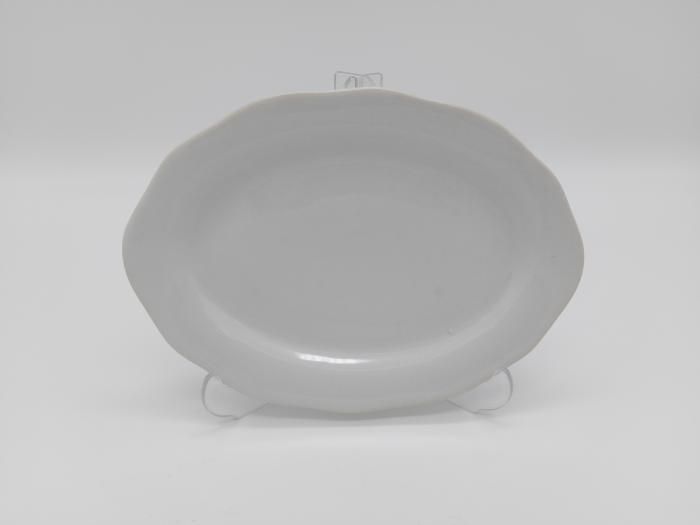 Блюдо овальне керамічне велике біле Тарілка для риби з хвилястим краєм Біла гладь 20 *14,5 cm