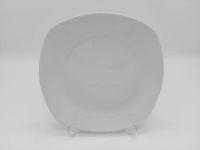 Тарілка дрібна керамічна квадратна біла Тарілка для обіду для других страв в упаковці  D 22 cm