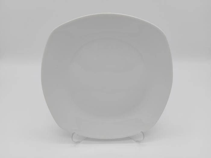 Тарілка дрібна керамічна квадратна біла Тарілка для обіду для других страв в упаковці  D 22 cm