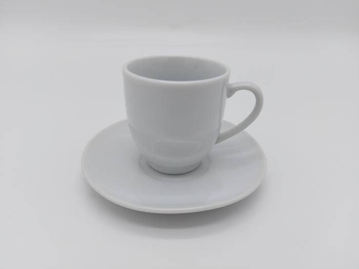 Чашка кавова керамічна біла з блюдцем для кави в упаковці  D 5,5 cm H 5,5 cm 75 мл