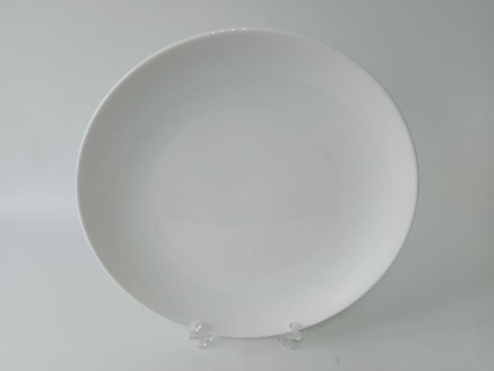 Блюдо кругле керамічне біле велике сервірувальне D 41,5 cm H 4,5 cm