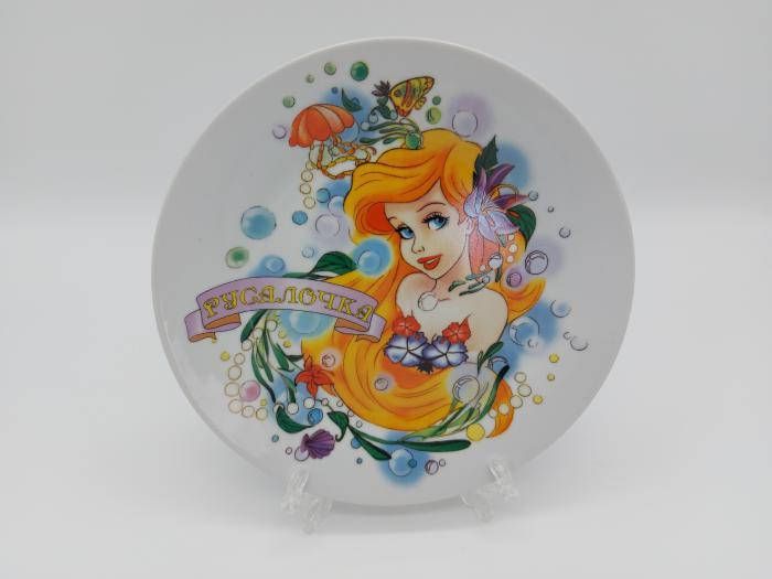 Тарілка дрібна дитяча керамічна з малюнком для дитячого садка Тачки обідня для других страв 20 см