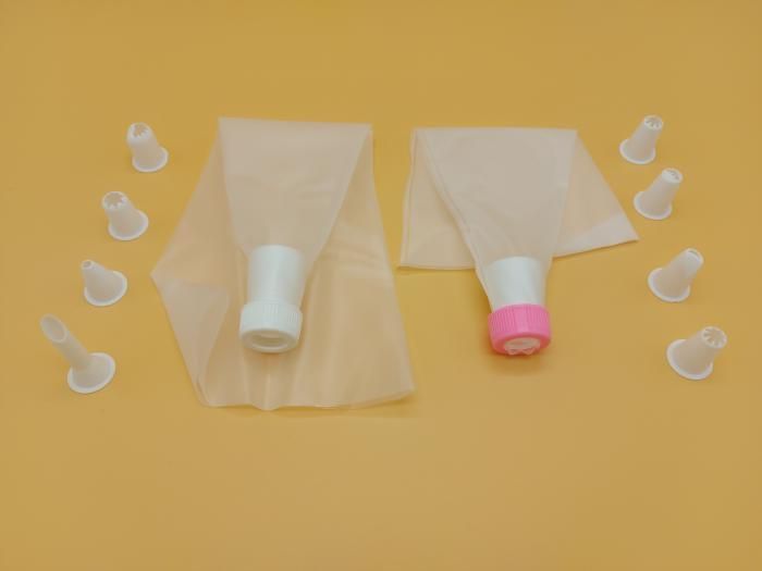 Мішок кондитерський силіконовий багаторазовий для крему 2 шт з пластмасовими насадками 8 шт L 26 cm W 14 cm