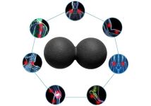 Масажний м'ячик EasyFit TPR подвійний 12х6 см чорний