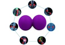 Масажний м'ячик EasyFit TPR подвійний 12х6 см синій