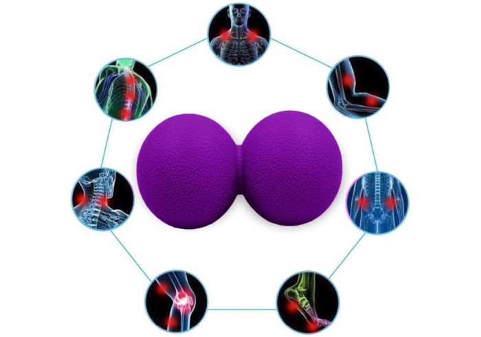 Масажний м'ячик EasyFit TPR подвійний 12х6 см синій