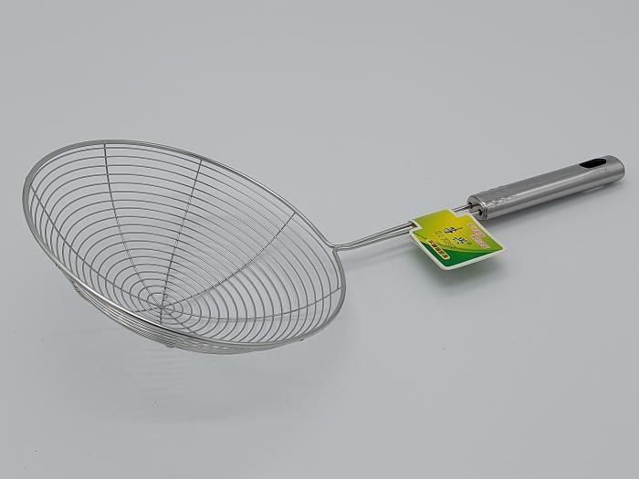 Сіто шумівка з нержавіючої сталі з довгою ручкою Сітка для фритюру та картоплі фрі нержавіюча L 40cm D 19cm