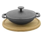 Сковорода Биол чугунная порционная 14 см WOK 1814KD 0,36 л.  с подставкой