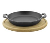 Сковорода Биол порционная овальная чугунная 14 см 2014 D  с подставкой
