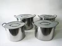Набор кастрюль 4 штуки с крышкой нержавейка высокие  4л, 5л, 6л, 7л