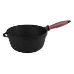 Сковорода сотейник Ситон чугунная с деревянной ручкой 20 см h 100 мм