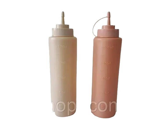 Набір пляшок пластикових для соусу кетчупу майонезу гірчиці Ємності пластик з носиком 2 штуки H 26 cm 700 мл