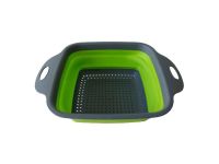Друшляк силіконовий складаний квадратний Сито з двома ручками 22*22 cm H 8 cm