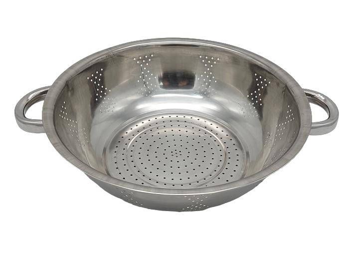 Друшляк з нержавіючої сталі Сито нержавіюча сталь з двома ручками D 32,5 cm H 9,5 cm