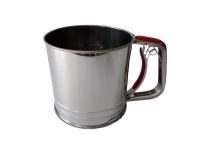 Кухоль сито для просіювання борошна з нержавіючої сталі з ручкою Чашка сито для борошна механічна D 12,5 cm H 12,5 cm