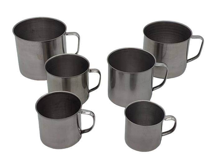 Набір кухлів з нержавіючої сталі зі знімними ручками 6 штук Кружка нержавіюча сталь