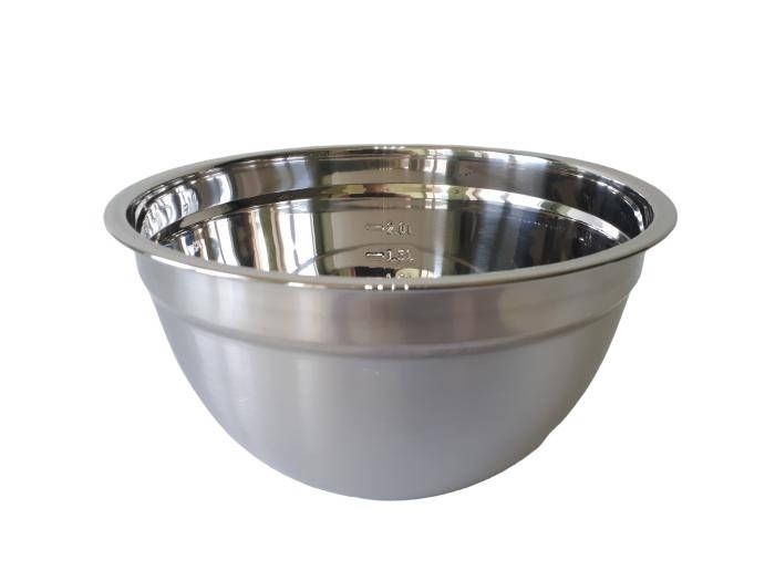 Миска кухонна для міксера з нержавіючої сталі глибока нержавіюча сталь вищий сорт D 24 cm H 13 cm 3,5 літра