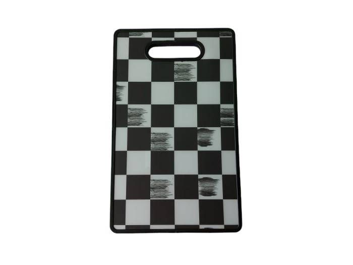 Дошка обробна кольорова пластикова кухонна для нарізування овочів та продуктів маленька 37*22 cm для кухні