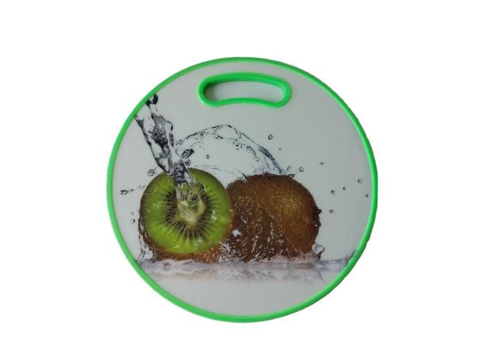 Дошка обробна кругла пластикова кухонна для нарізування овочів та продуктів маленька D 35 cm для кухні