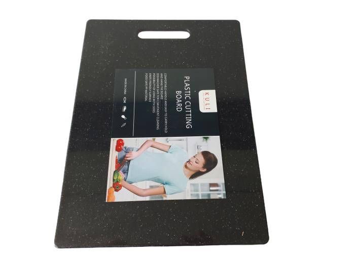 Дошка обробна чорна пластикова кухонна для нарізування овочів та продуктів маленька 36*25 cm для кухні