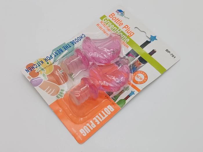 Пробка для винної пляшки Пробка для вина і шампанського багаторазова пластикова набір 2 штуки L 8,5 cm