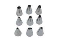 Набір кондитерських насадок для крему і прикраси тортів з нержавіючої сталі 8 штук D 1,8 cm H 2,2 cm