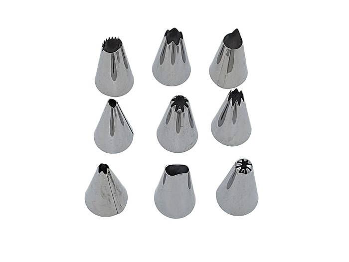 Набір кондитерських насадок для крему і прикраси тортів з нержавіючої сталі 8 штук D 1,8 cm H 2,2 cm
