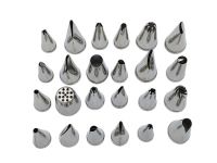 Набір кондитерських насадок для крему та прикраси тортів з нержавіючої сталі 24 штуки