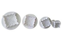 Набори кондитерських плунжерів для мастики та печива пластиковий Квадратики 4 штуки