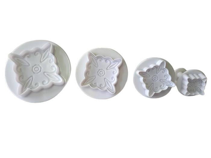 Набори кондитерських плунжерів для мастики та печива пластиковий Квадратики 4 штуки