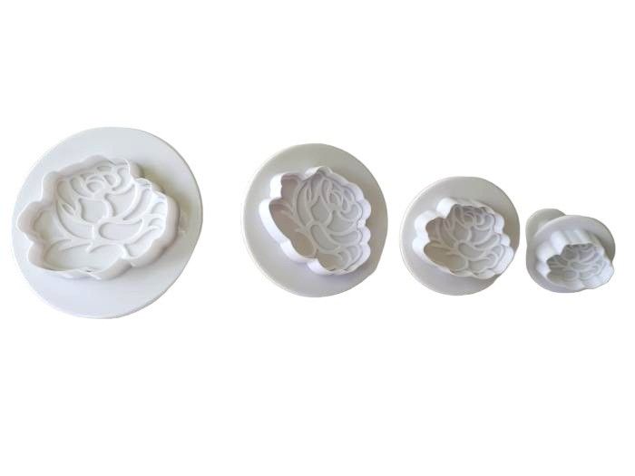 Набори кондитерських плунжерів для мастики та печива пластиковий Роза 4 штуки