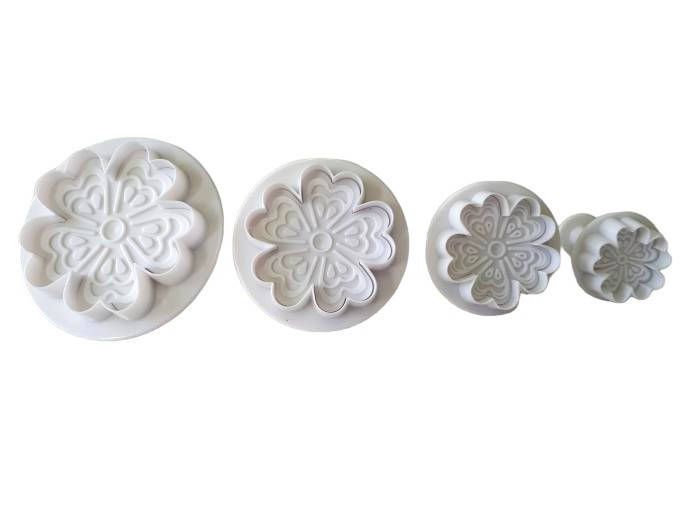 Набори кондитерських плунжерів №2 для мастики та печива пластикова Квітка 4 штуки